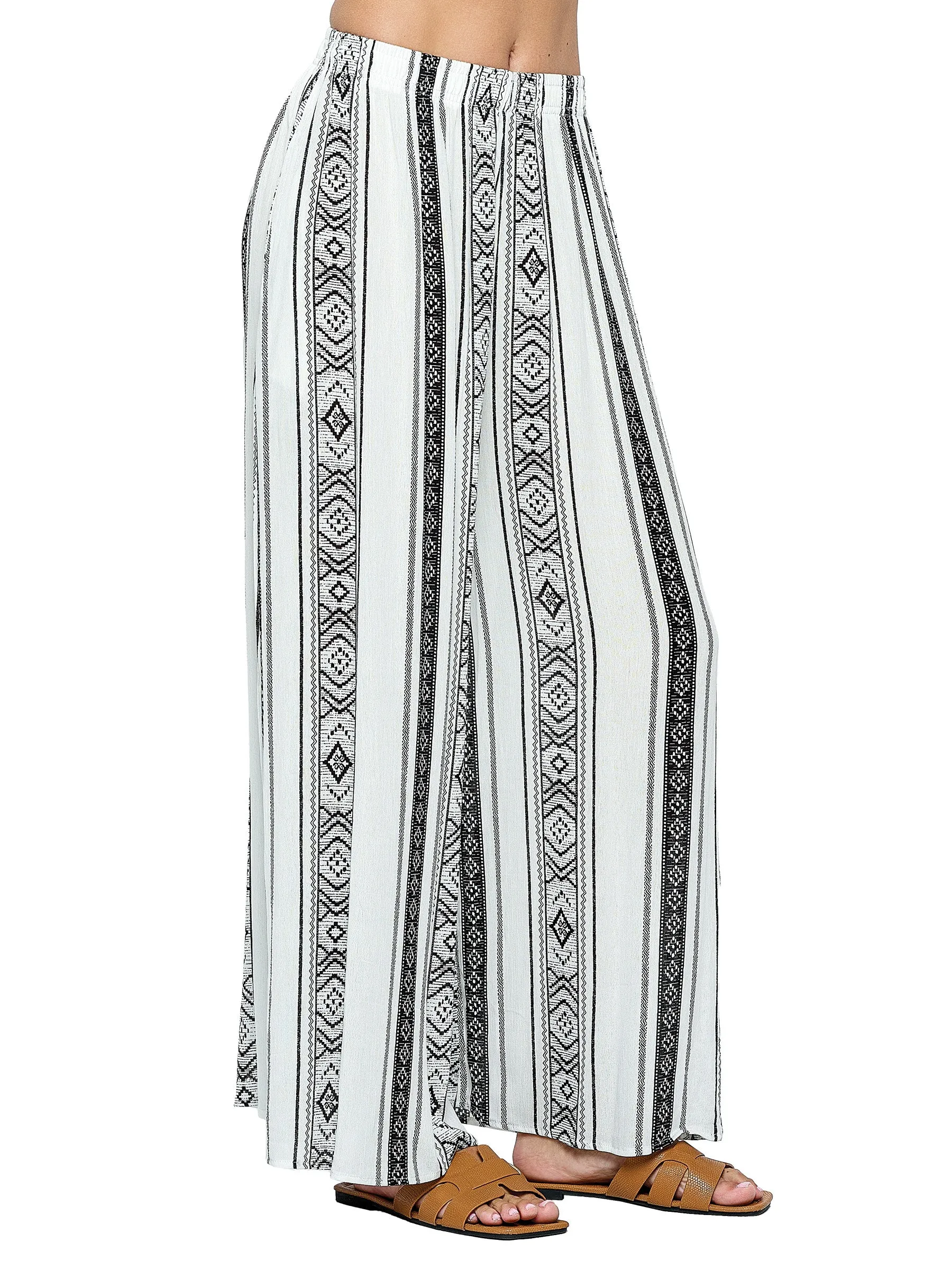 Brown Pants Palazzo Tribal Print