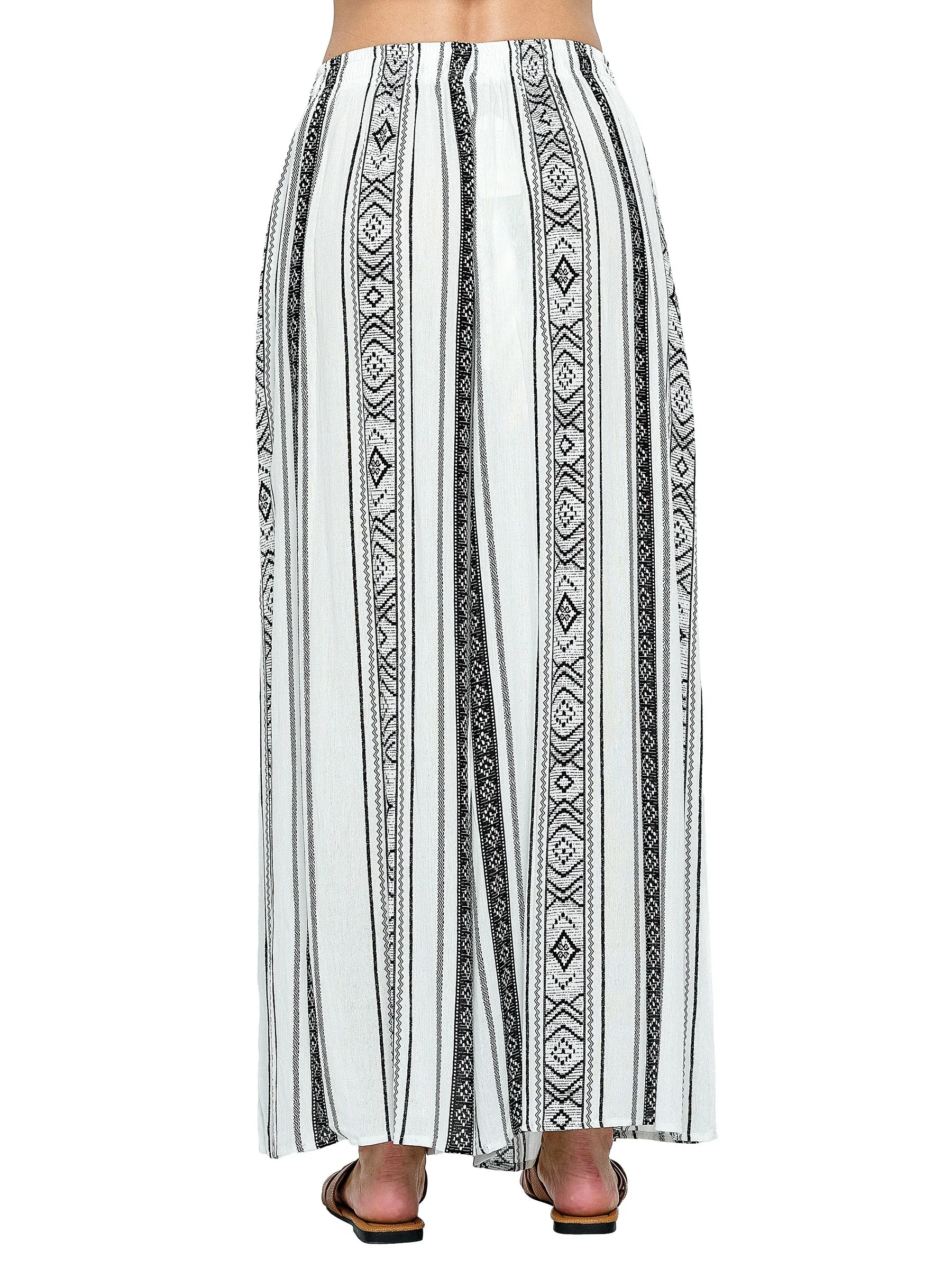 Brown Pants Palazzo Tribal Print