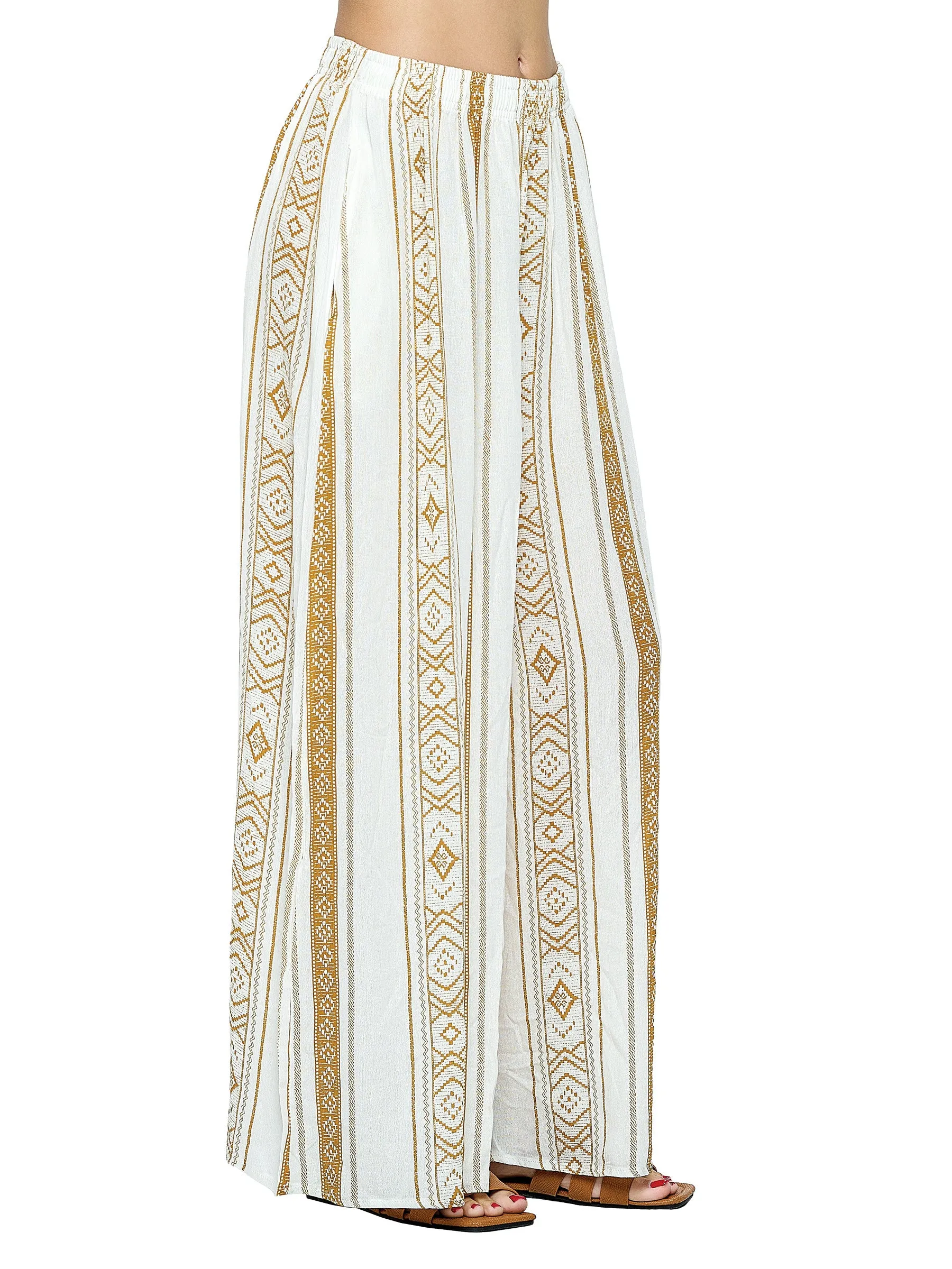 Brown Pants Palazzo Tribal Print