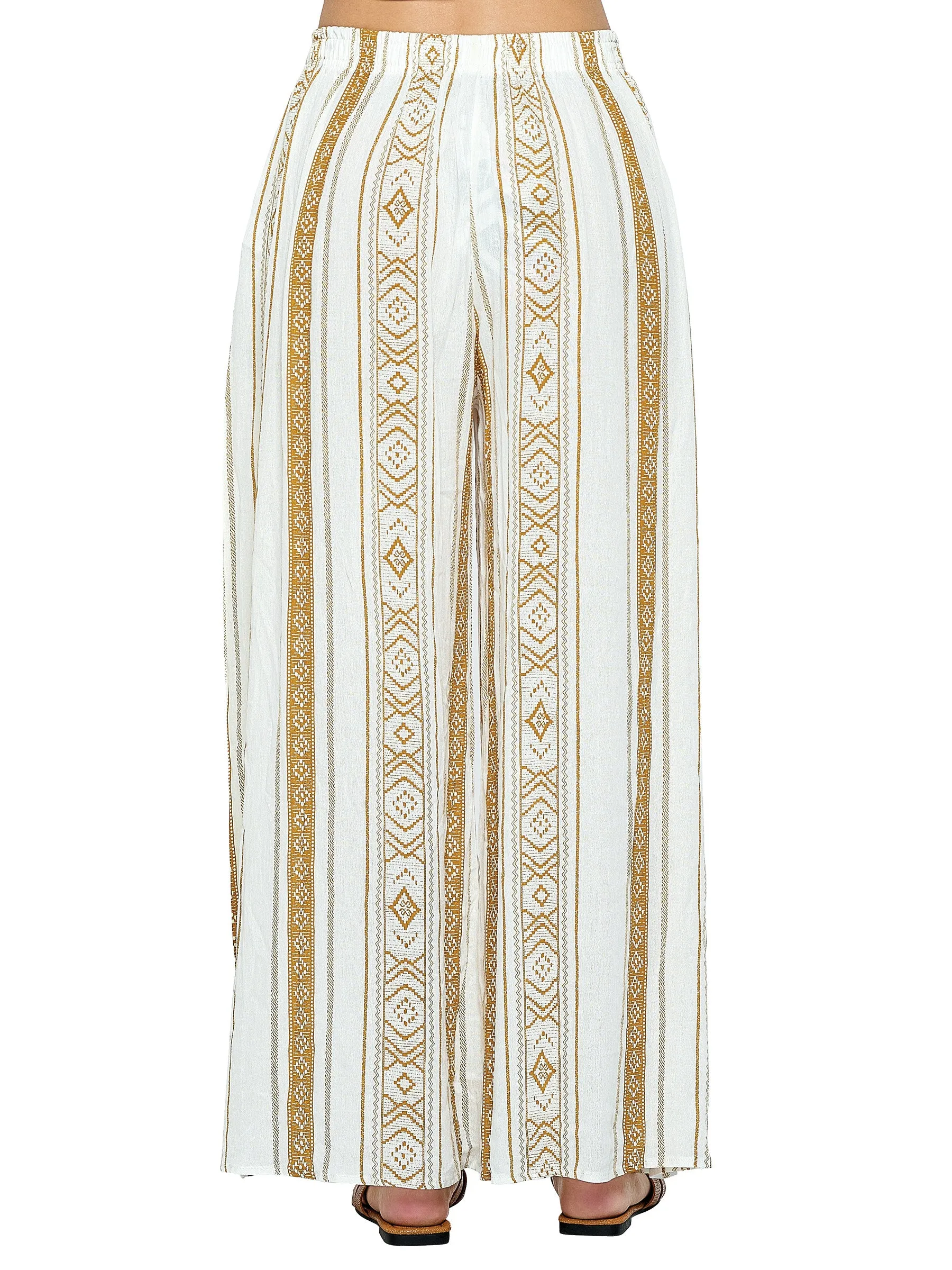Brown Pants Palazzo Tribal Print