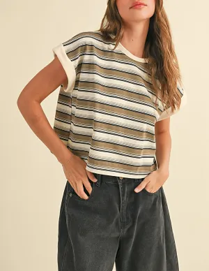 Candice Striped Boxy Tee