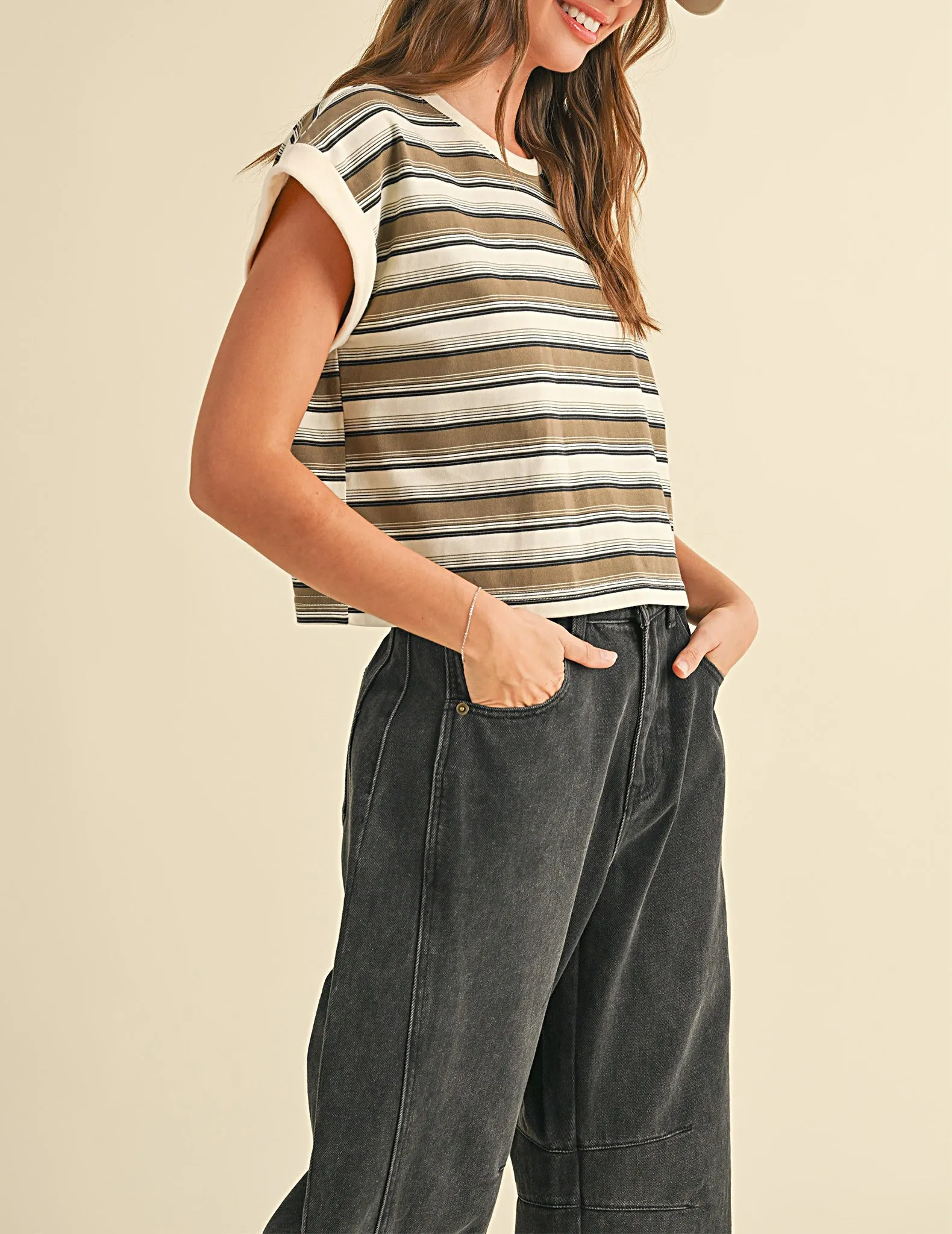 Candice Striped Boxy Tee