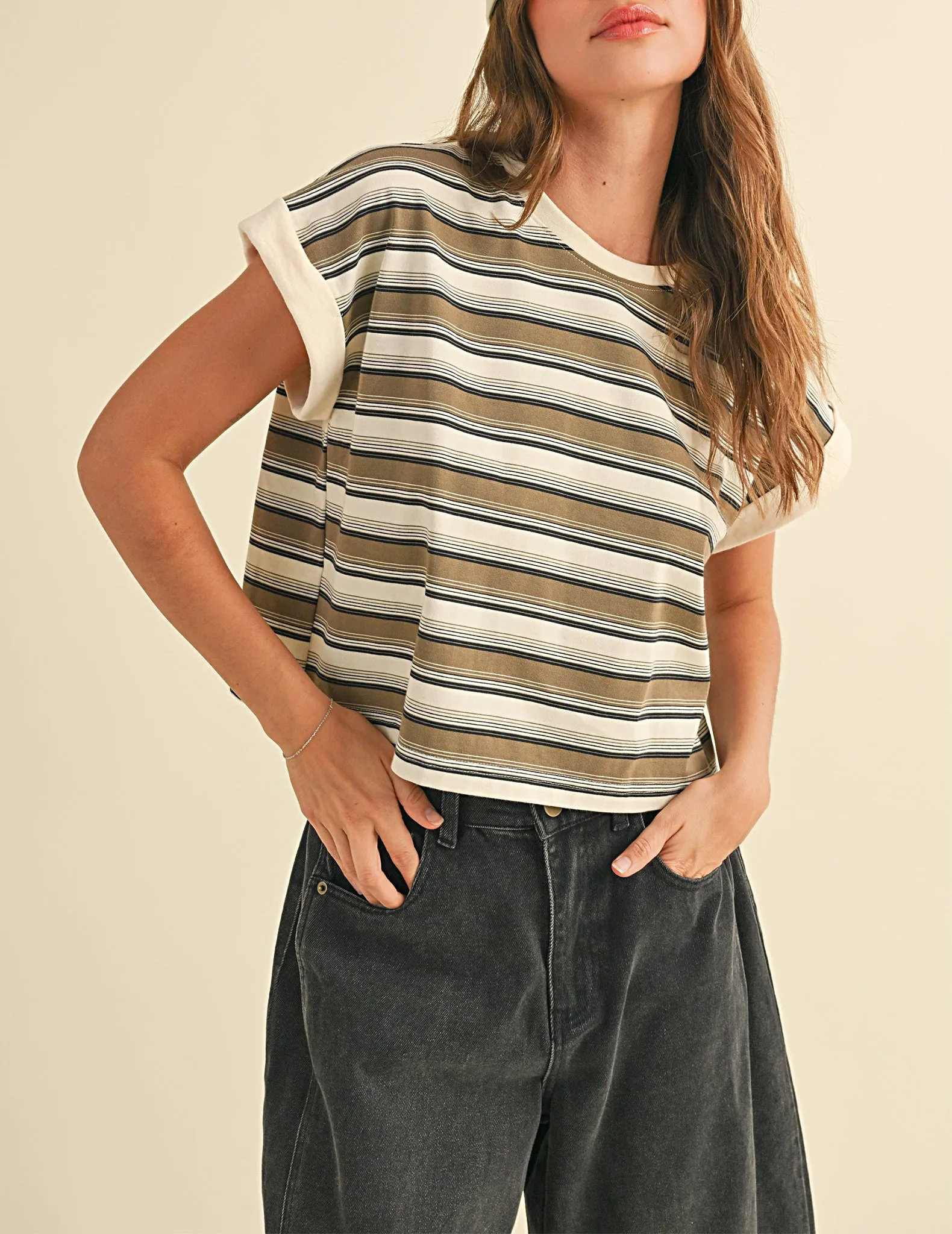 Candice Striped Boxy Tee