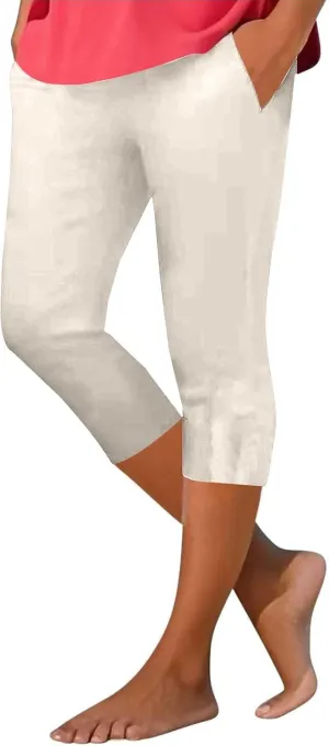 Capri Leggings for Women Summer High Waist Yoga Capris Soft Stretch Workout 3/4 Tight Pants Running Crop Trousers