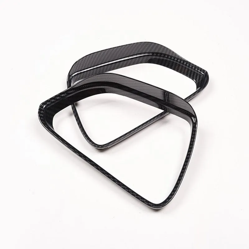 Car Rearview Mirror Cover Side for Tesla Model 3 Accessories Rain Guard Shield Rear View Mirror Guard Cover Trims ABS Car Exterior Accessory 2pcs (Bright carbon fiber)