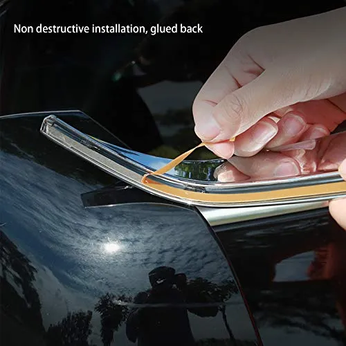 Car Rearview Mirror Cover Side for Tesla Model 3 Accessories Rain Guard Shield Rear View Mirror Guard Cover Trims ABS Car Exterior Accessory 2pcs (Bright carbon fiber)