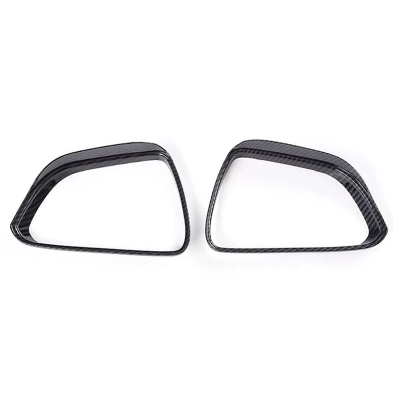 Car Rearview Mirror Cover Side for Tesla Model 3 Accessories Rain Guard Shield Rear View Mirror Guard Cover Trims ABS Car Exterior Accessory 2pcs (Bright carbon fiber)