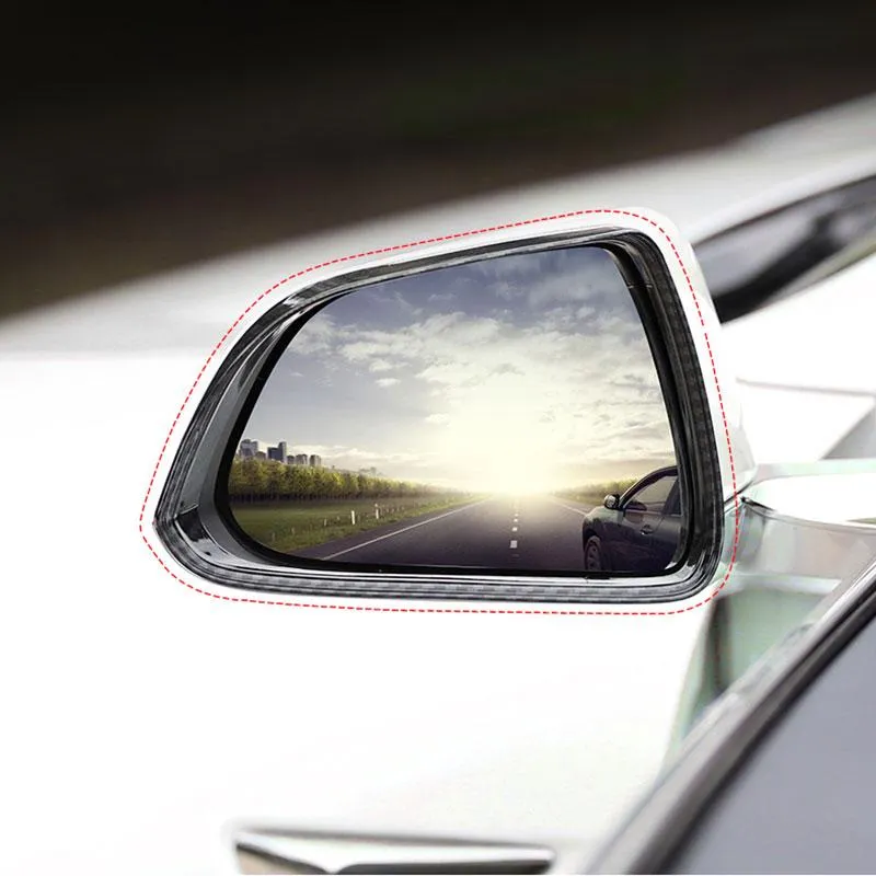 Car Rearview Mirror Cover Side for Tesla Model 3 Accessories Rain Guard Shield Rear View Mirror Guard Cover Trims ABS Car Exterior Accessory 2pcs (Bright carbon fiber)