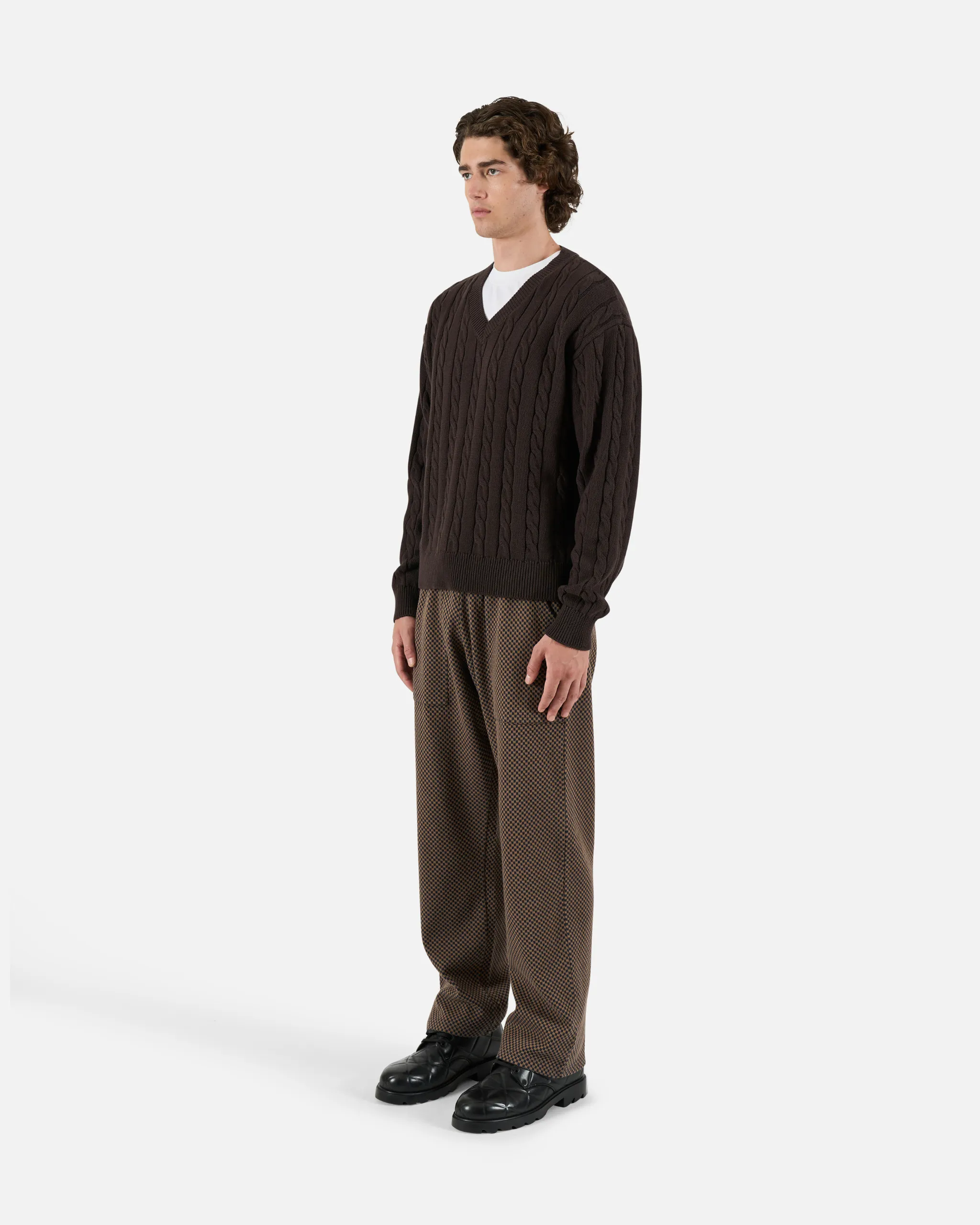 Chevron Jacquard Knit Pants