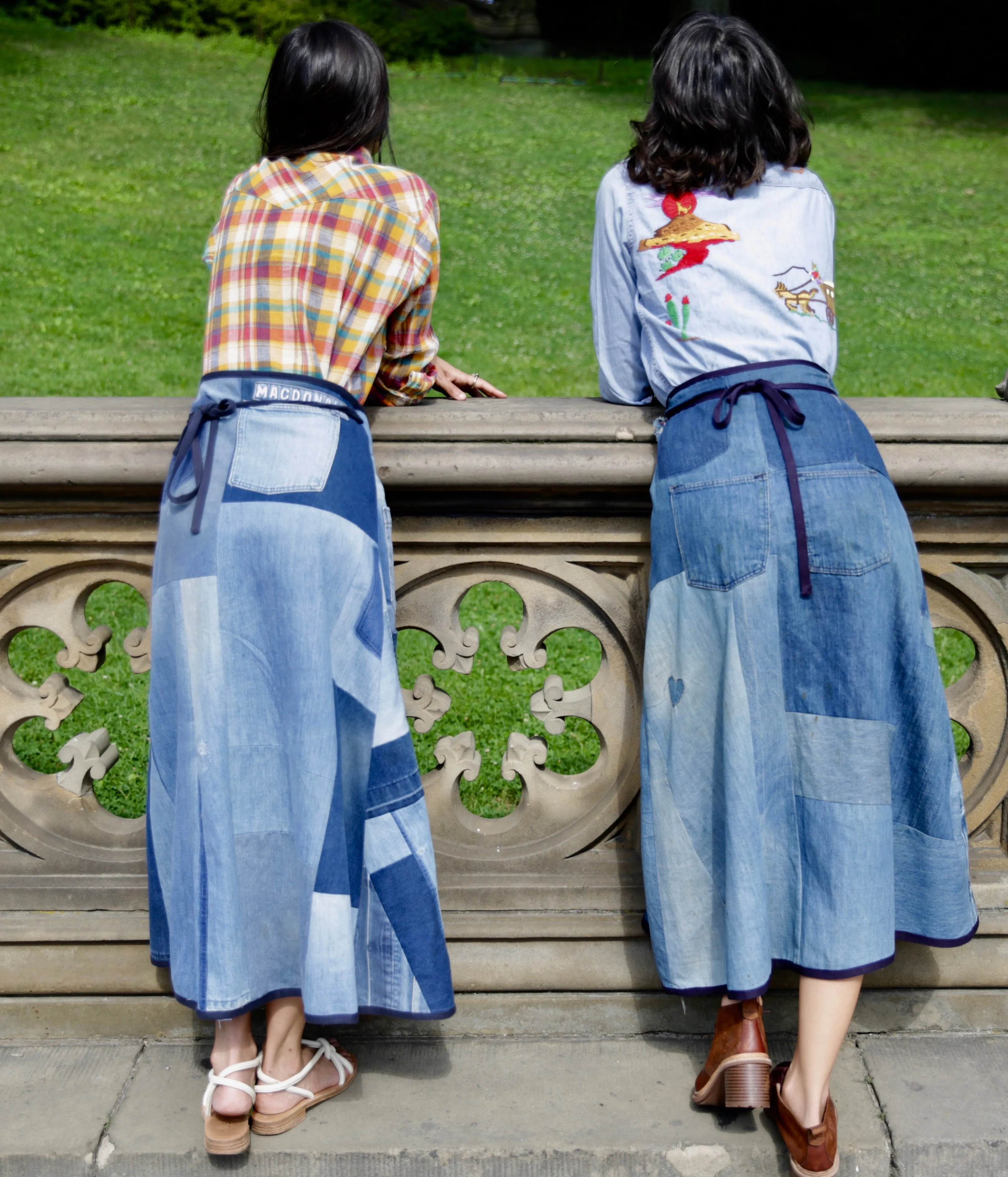 Daniela Denim Patchwork Wrap-skirt