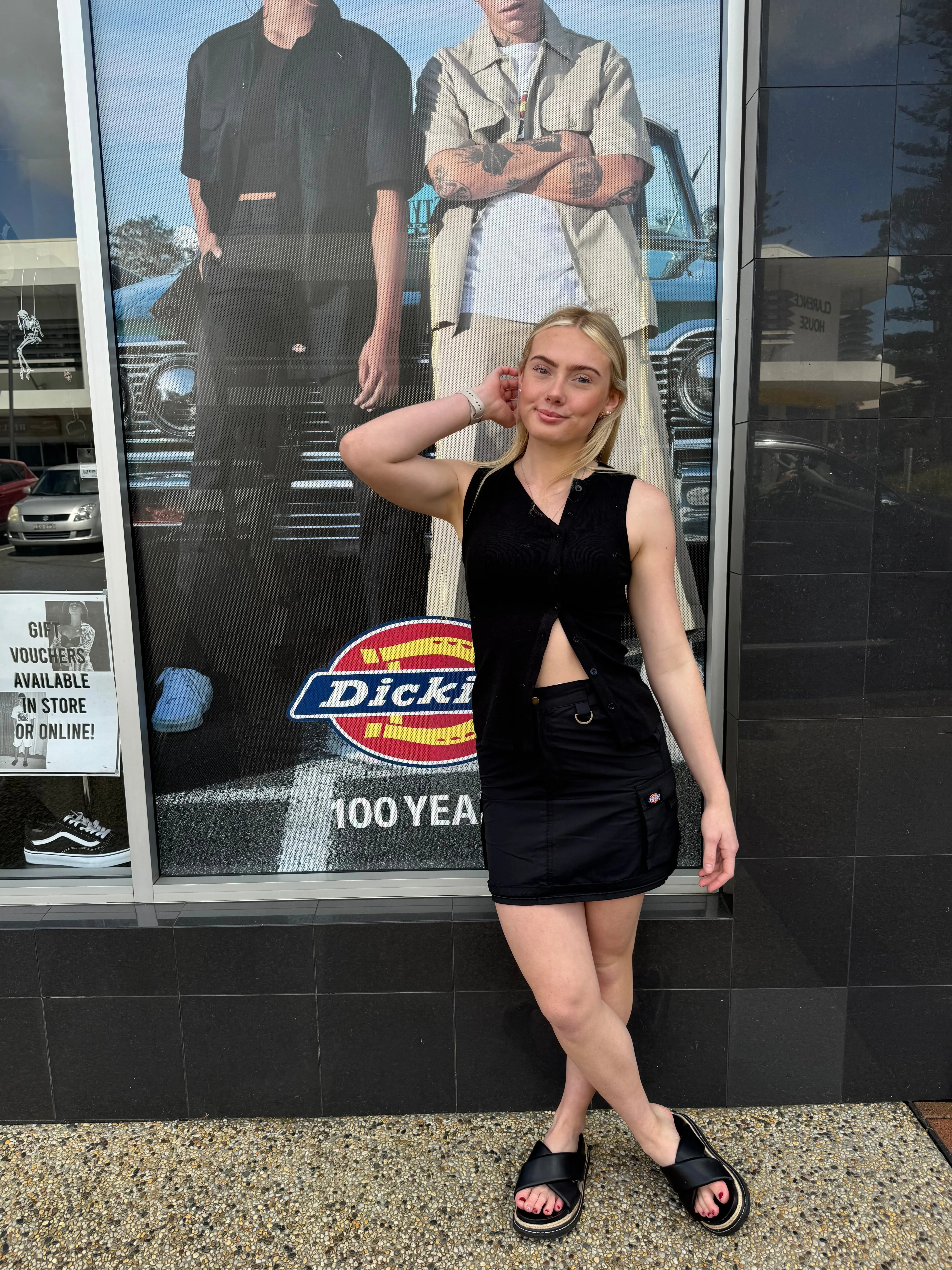 DICKIES EDINBURGH ZIP OFF MAXI CARGO SKIRT - BLACK