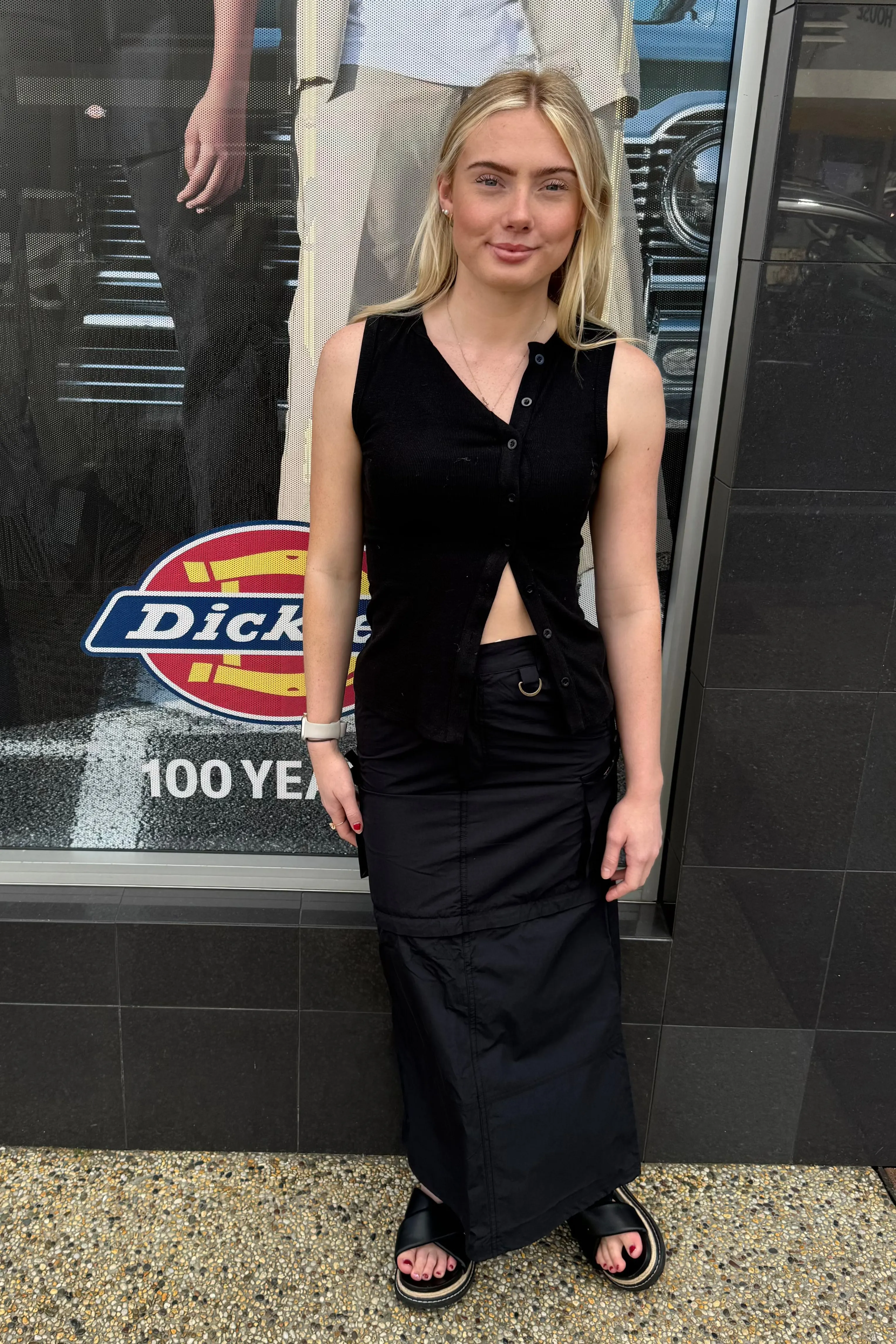 DICKIES EDINBURGH ZIP OFF MAXI CARGO SKIRT - BLACK