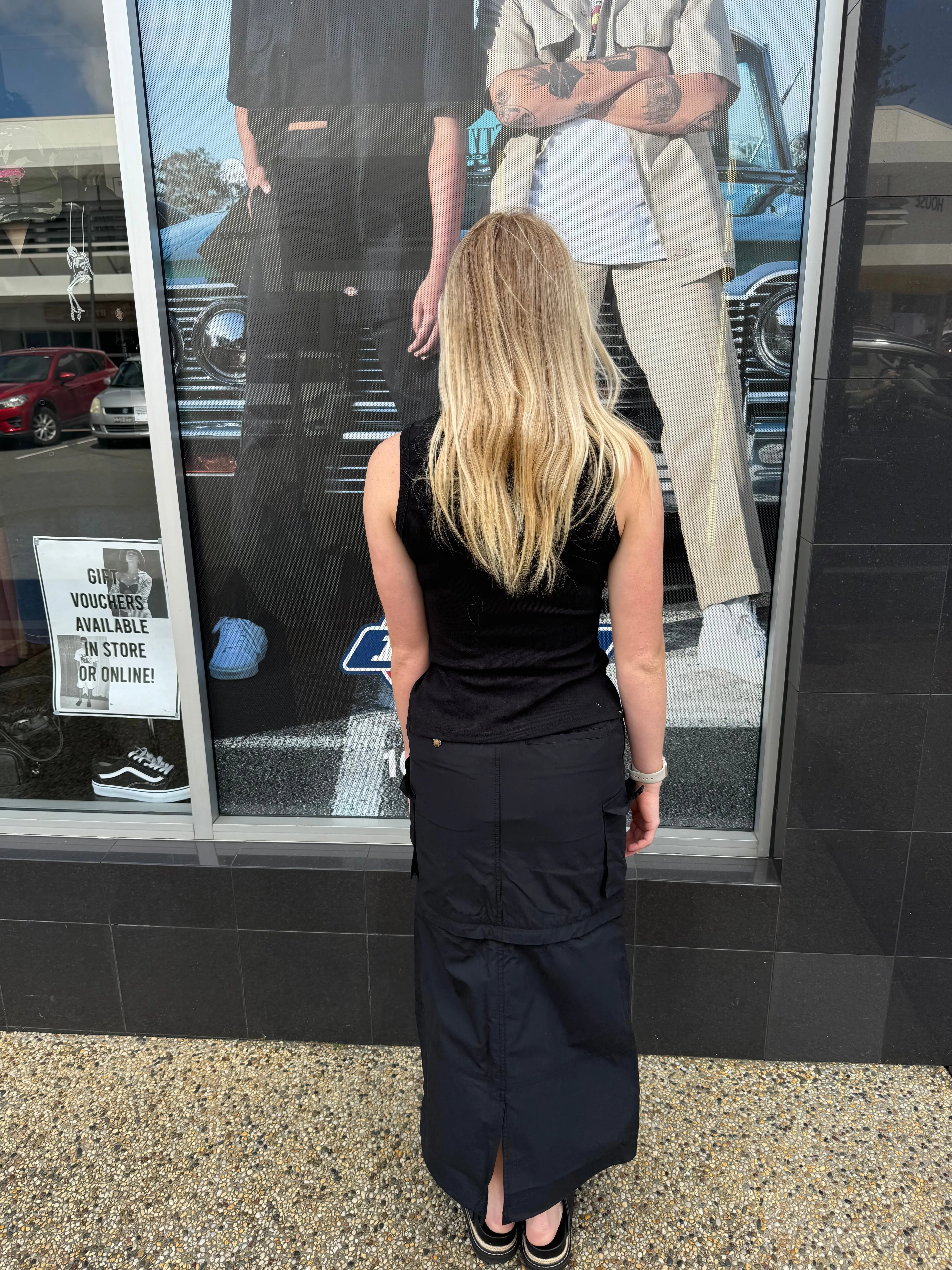 DICKIES EDINBURGH ZIP OFF MAXI CARGO SKIRT - BLACK