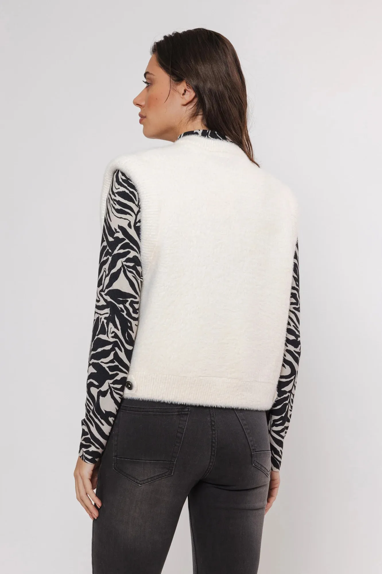 Elona Short Waistcoat - Snow White