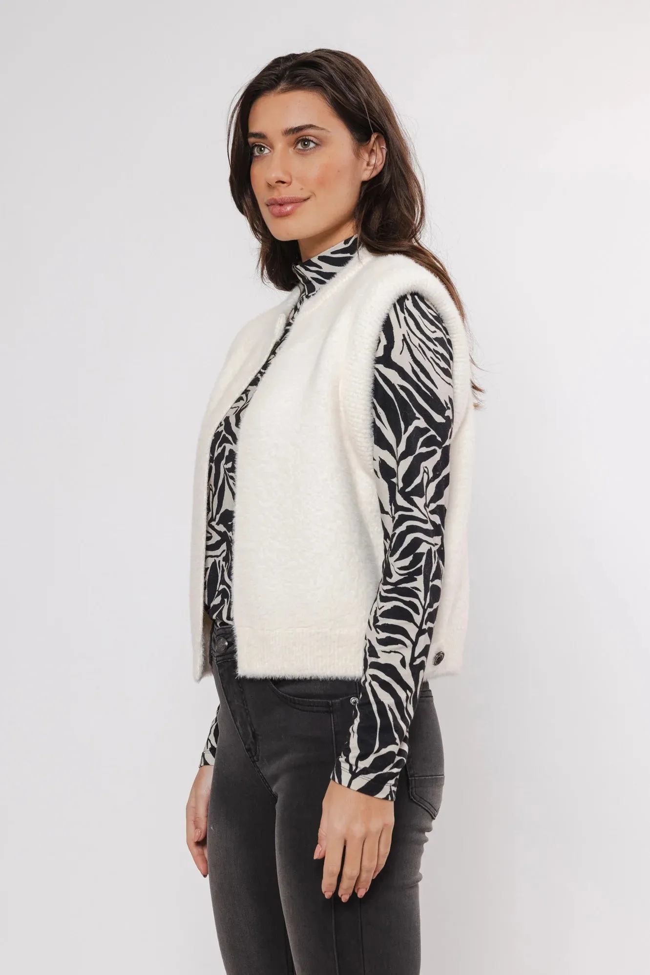 Elona Short Waistcoat - Snow White