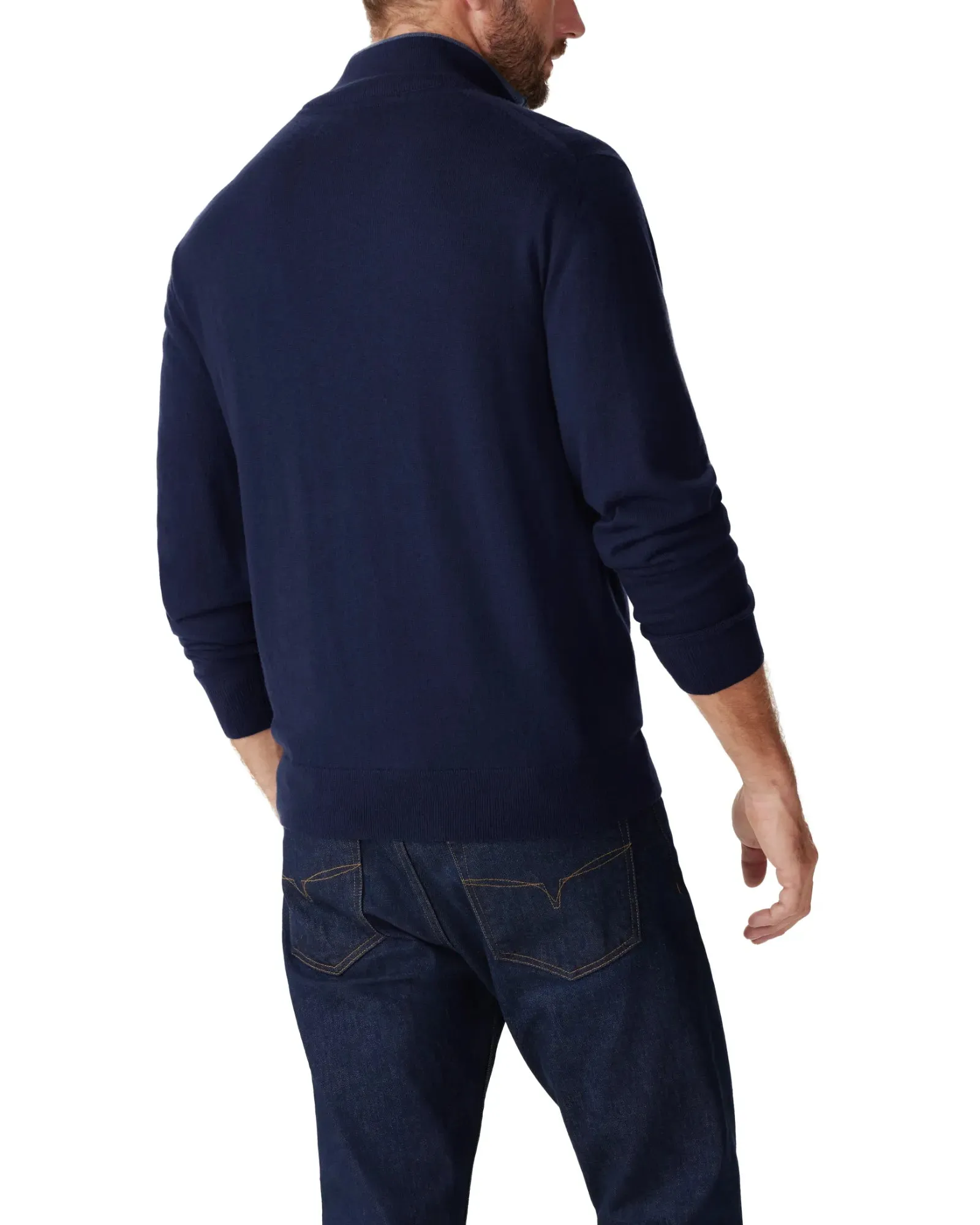 Ernest 1/4 Zip Knitted Sweater - Navy