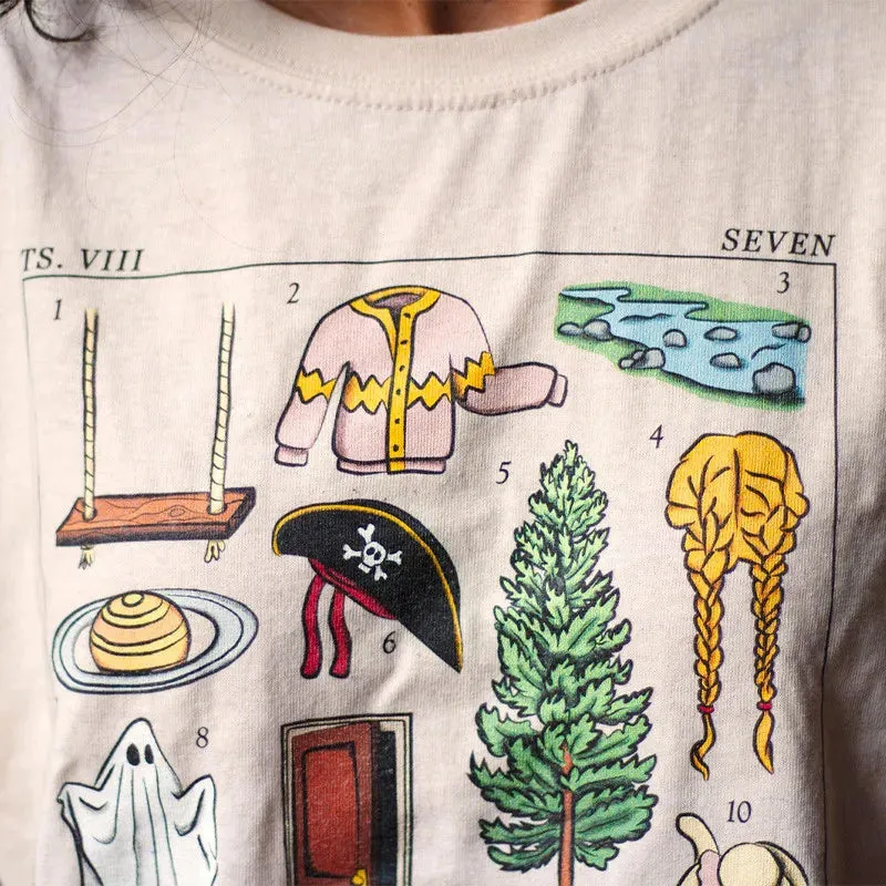 Flytonn-Retro sports style outfit streetwear 90s fashion 2024 Summer Taylor Swift Folklore Seven Inspired Graphic  Women T-Shirt Khaki Loose Cotton Short Sleeve Tops Ins Fashion Tees