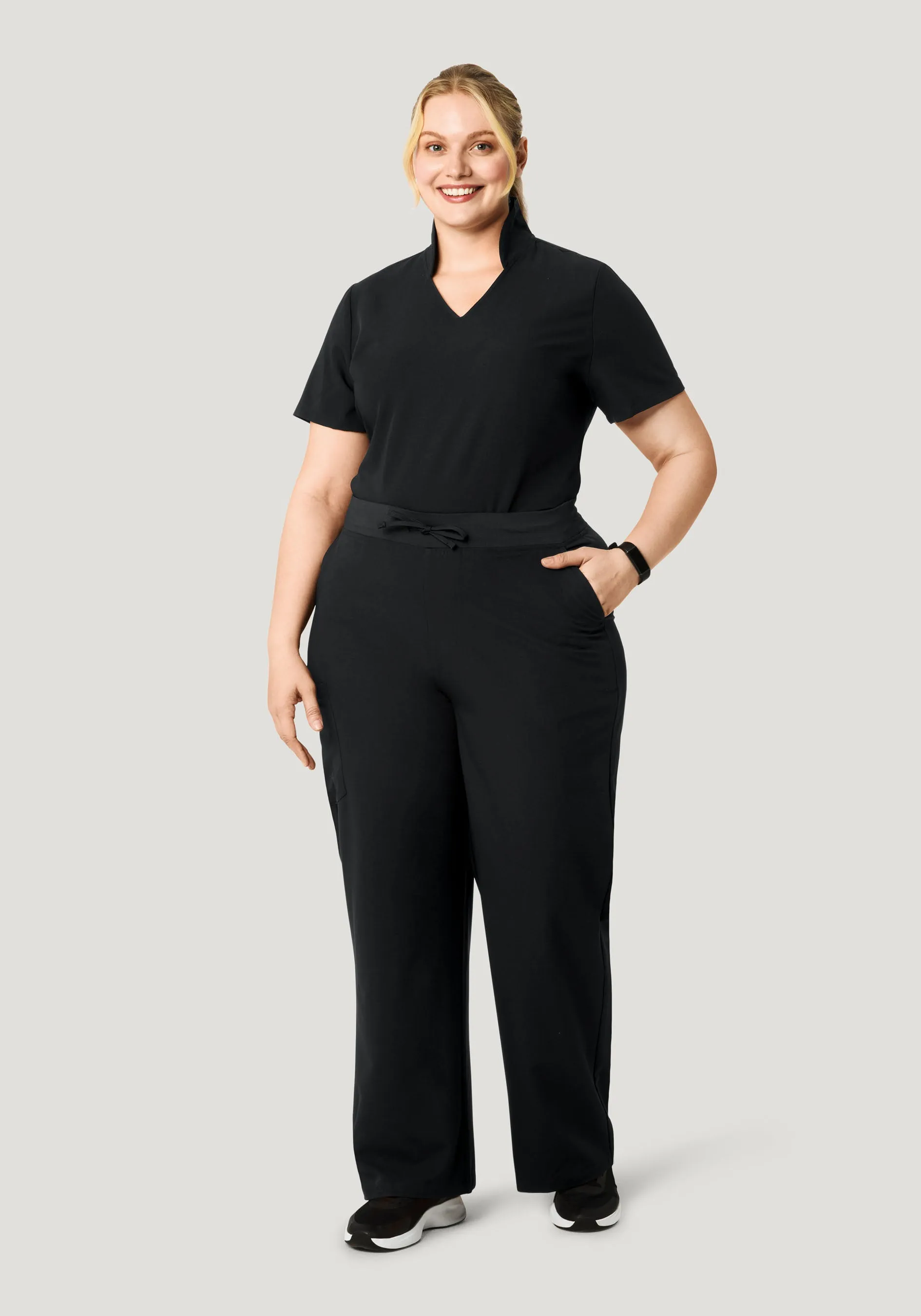High Waisted Wide Leg Black
