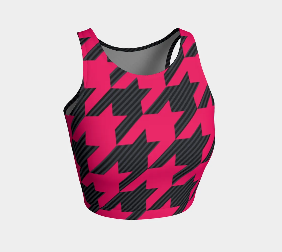 Houndstooth Striped Crop Top