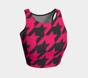 Houndstooth Striped Crop Top