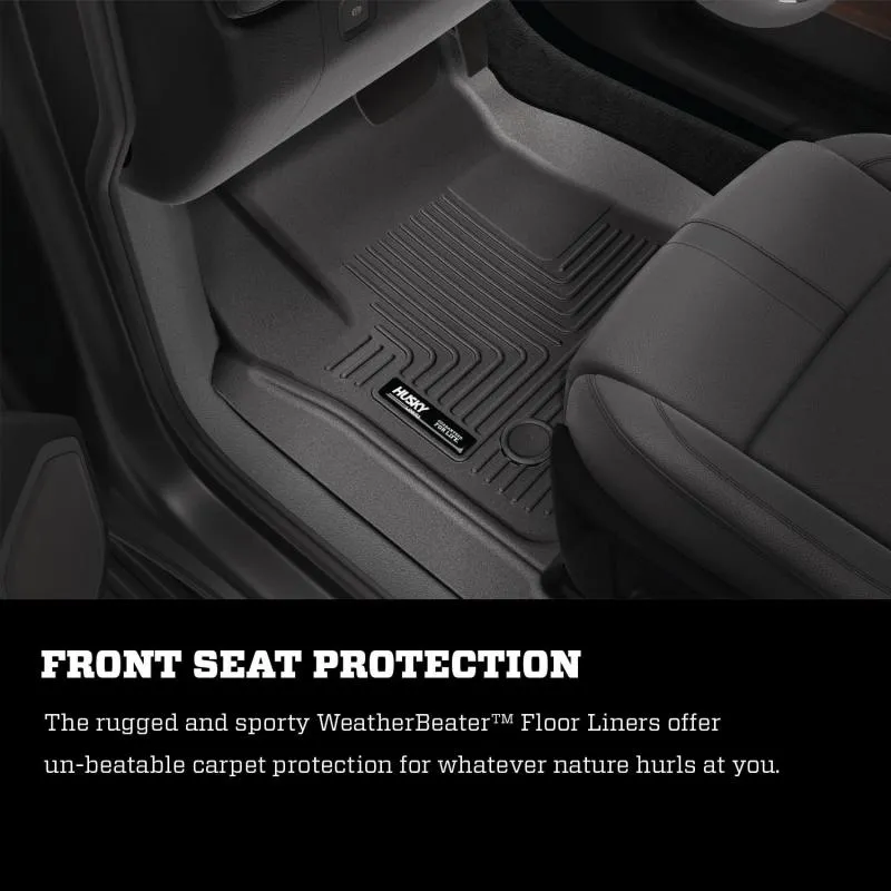 Husky Liners Front Floor Liner Weatherbeater Plastic Black - GM Fullsize Truck/SUV 2007-14