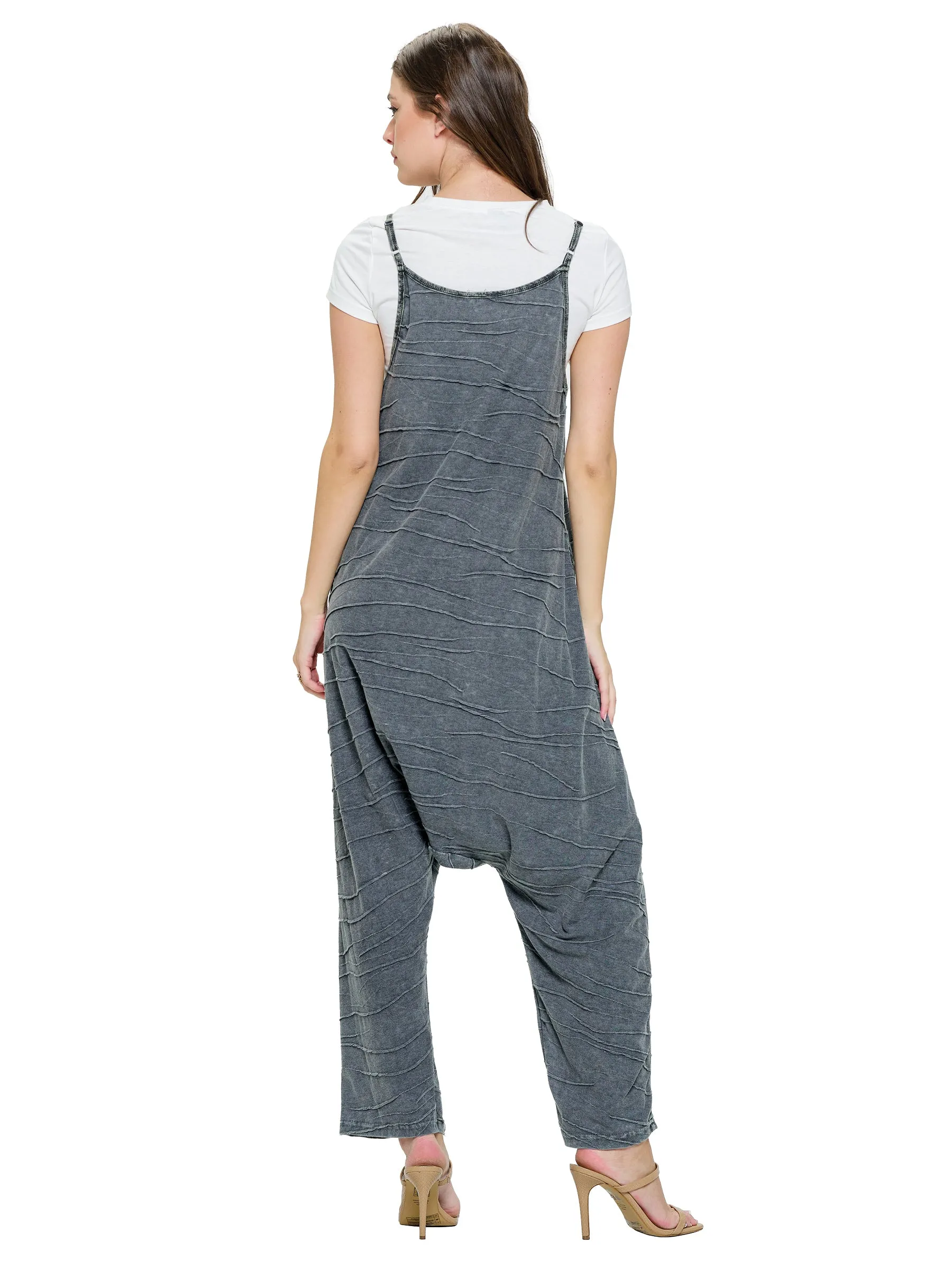 Jumpsuit Vintage Washed Textured Fabric