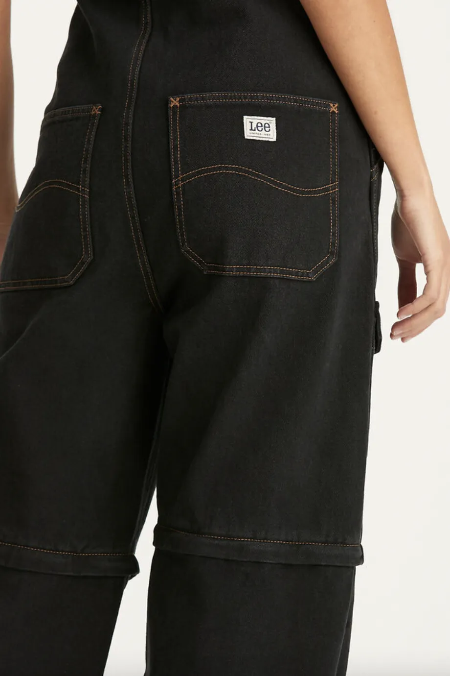 LEE ZIP OFF CARGO DENIM OVERALL - HOLLABLACK