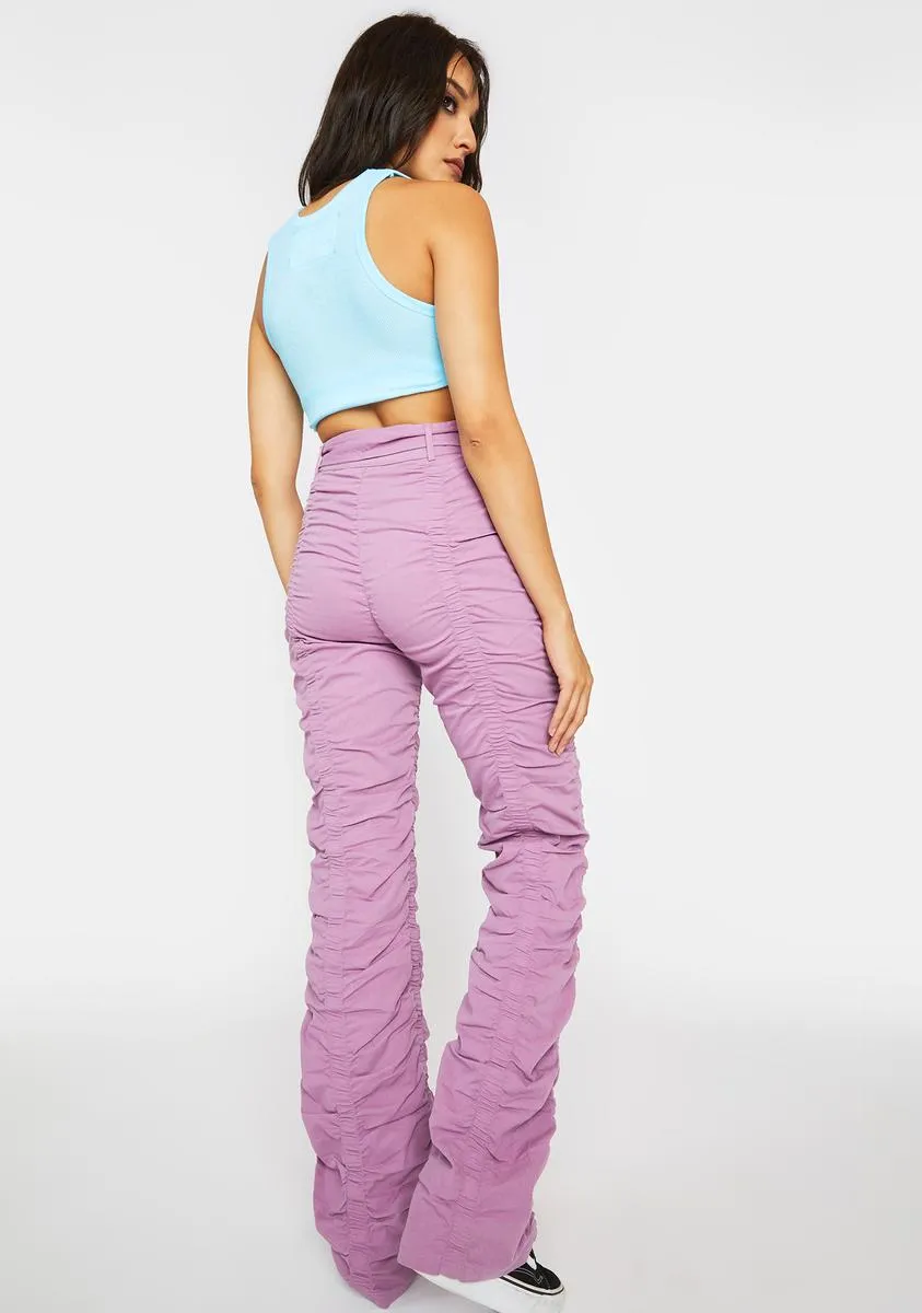 Lilac Ready For Whatever Ruched Pants