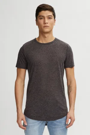 Linen Hi-Lo Tee - Mix Black