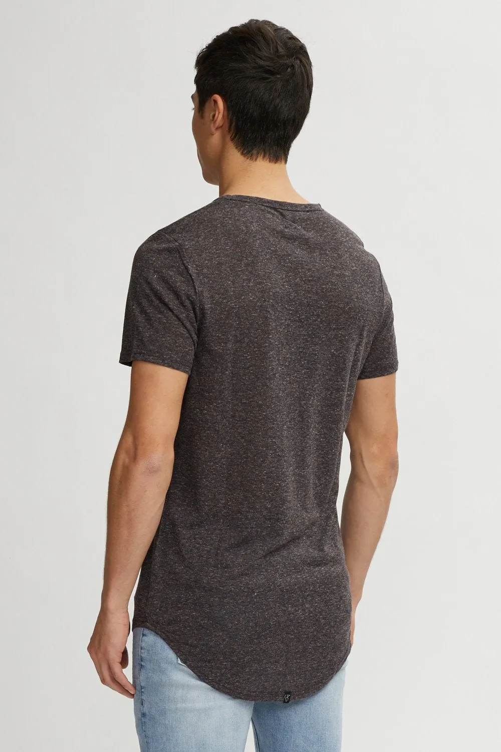 Linen Hi-Lo Tee - Mix Black