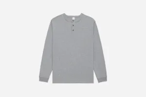 Long Sleeve Henley ~ Heather Grey