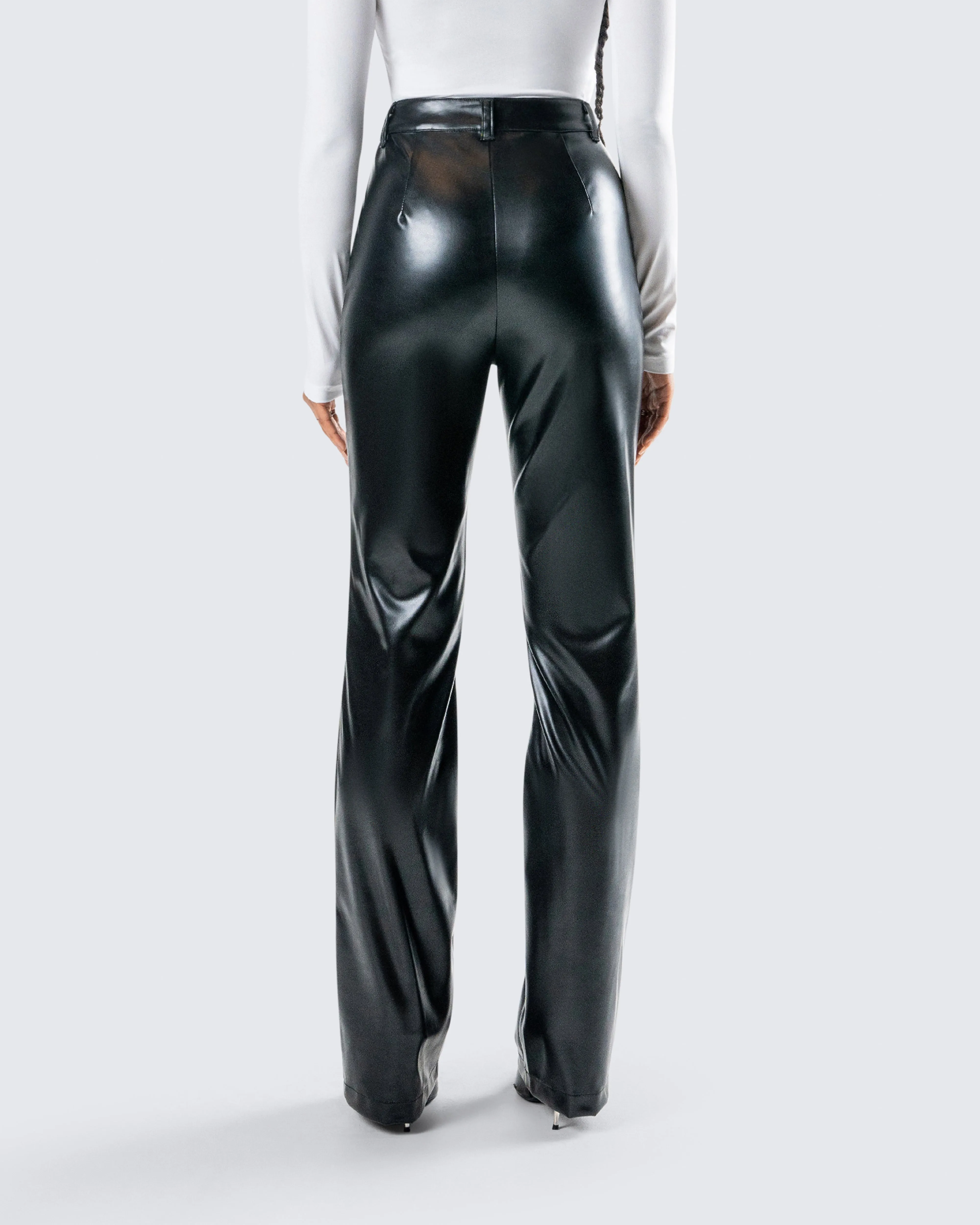 Mari Black Vegan Leather Pant