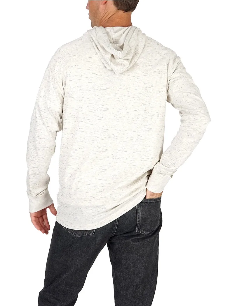 Men's Henley Hoodie - Heathered Oatmeal