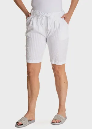 Milana Stripe Shorts - White