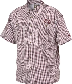 Mississippi State Plaid Wingshooter's Shirt Short Sleeve