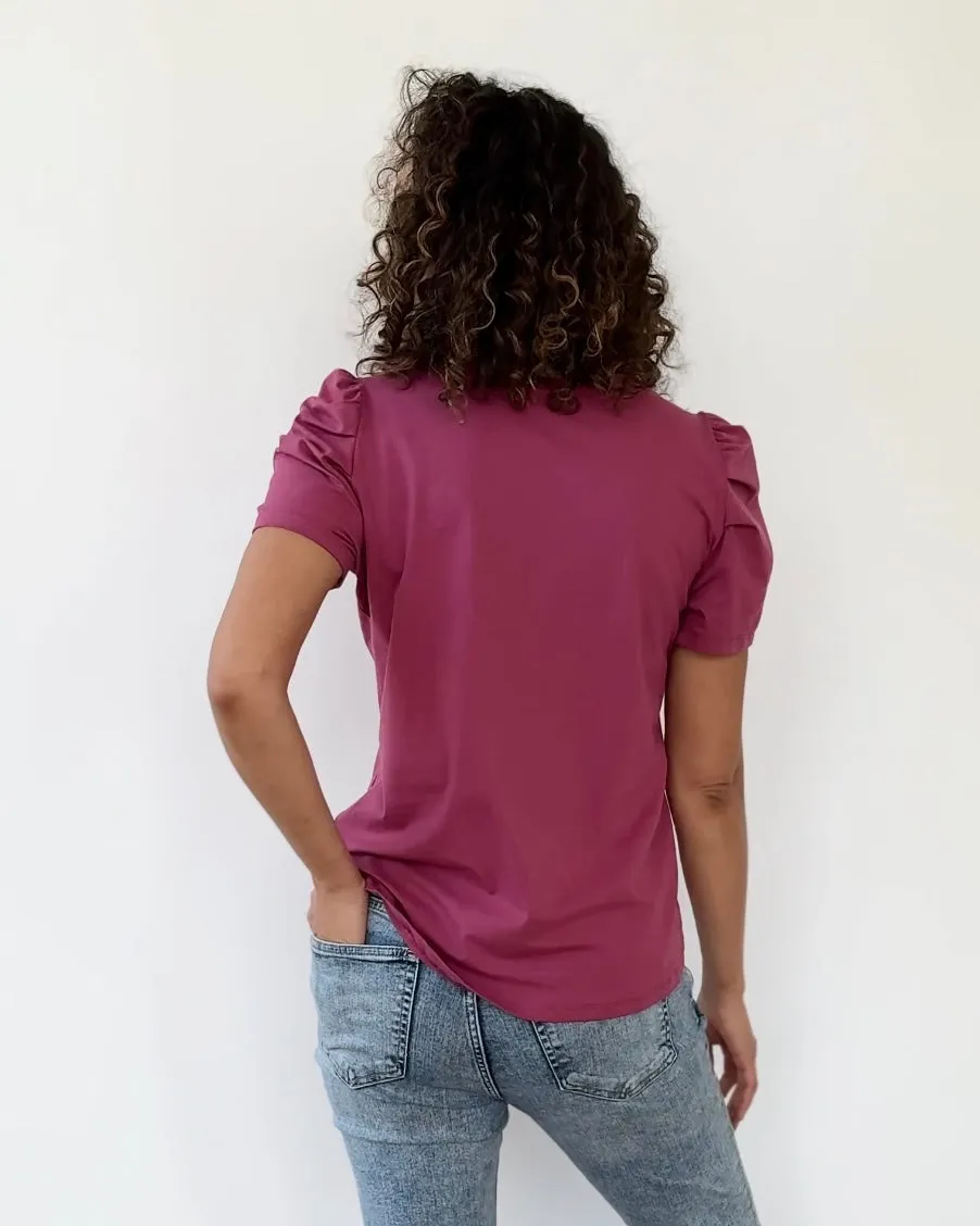 MONET henley top in Mauve Berry
