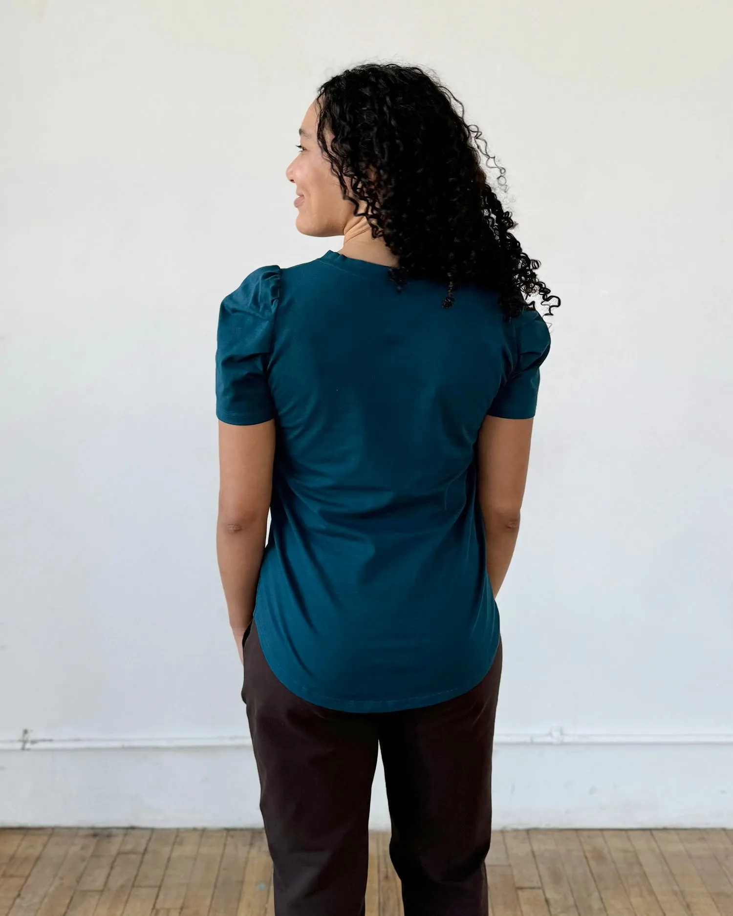 MONET henley top in Tidal Teal