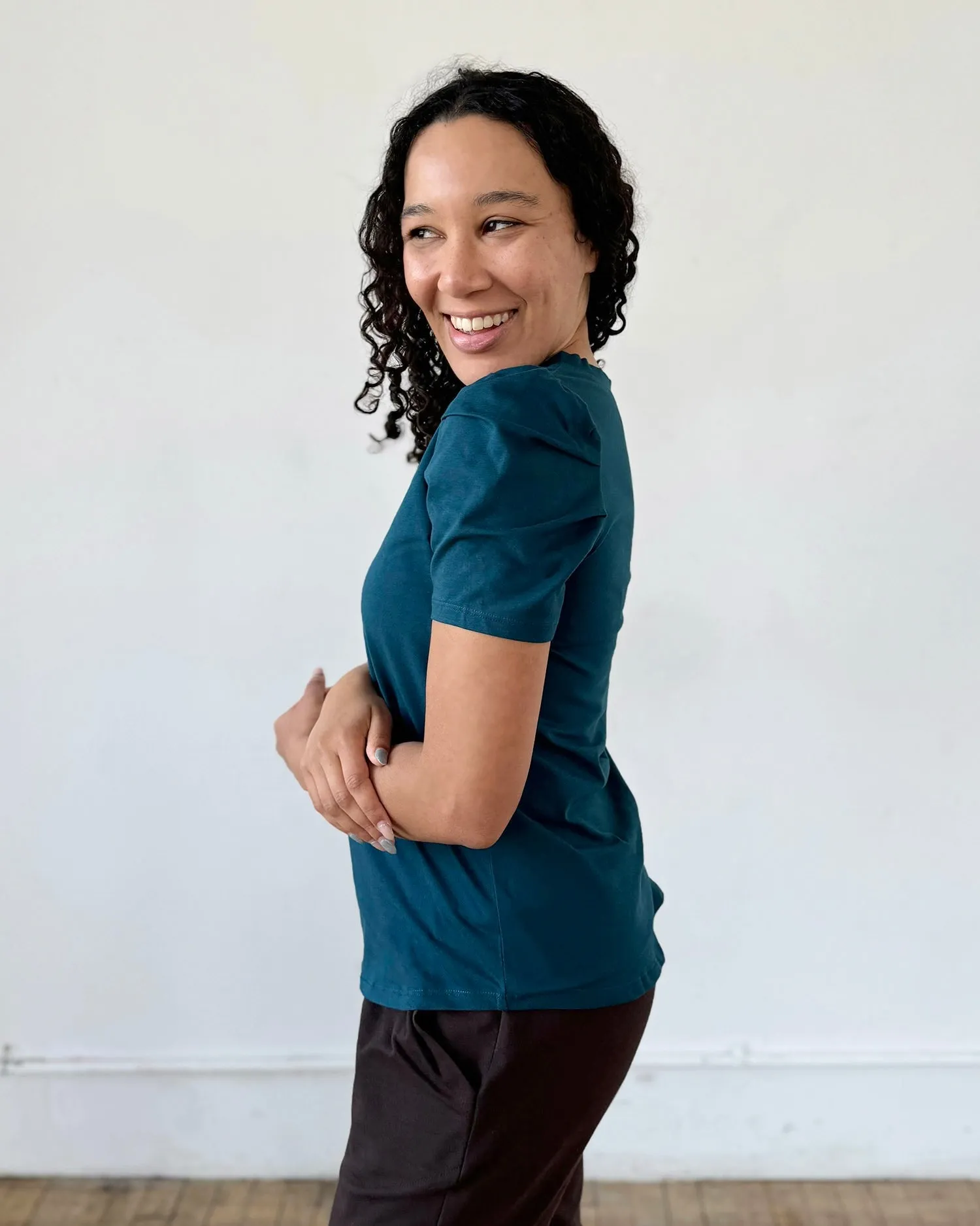 MONET henley top in Tidal Teal