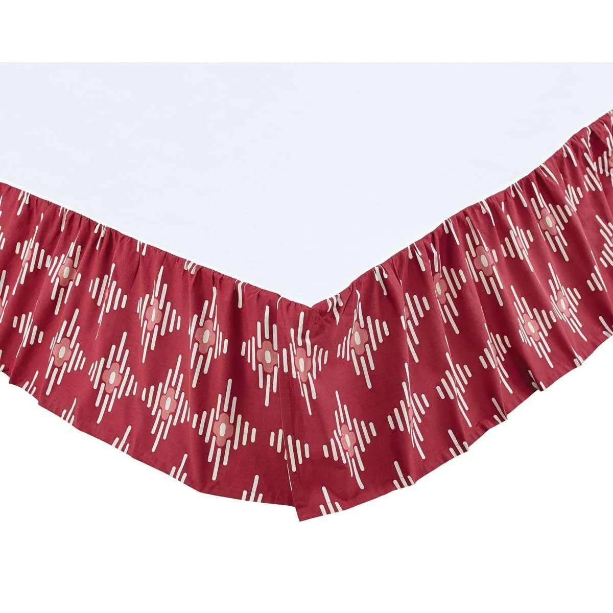 Paloma Crimson Bed Skirts Crimson, Parchment VHC Brands