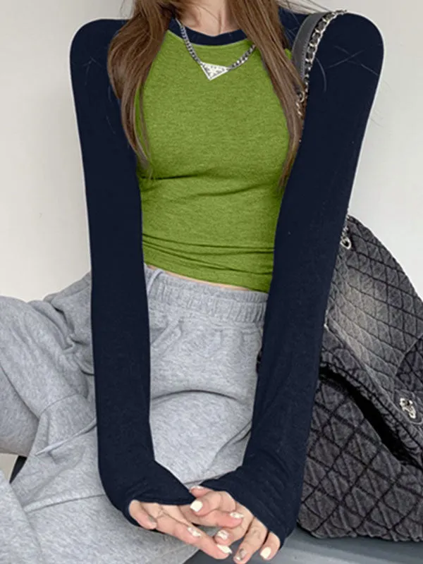 Raglan Sleeve Grunge Trendy Wing Print Crop Top