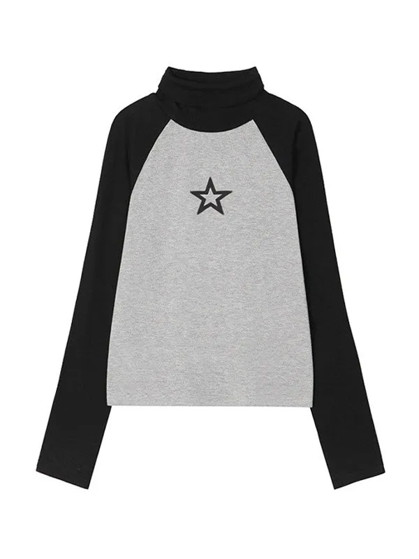 Raglan Sleeve Grunge Trendy Wing Print Crop Top