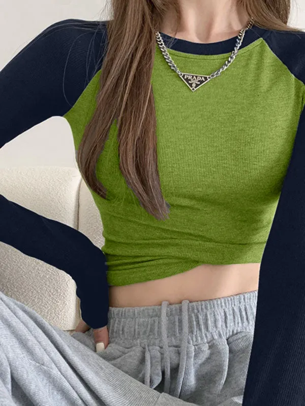 Raglan Sleeve Grunge Trendy Wing Print Crop Top