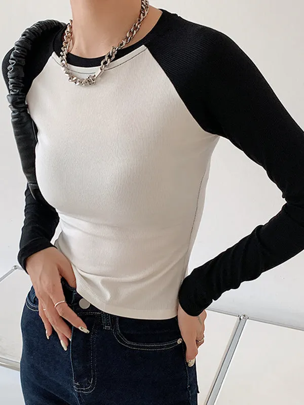 Raglan Sleeve Grunge Trendy Wing Print Crop Top