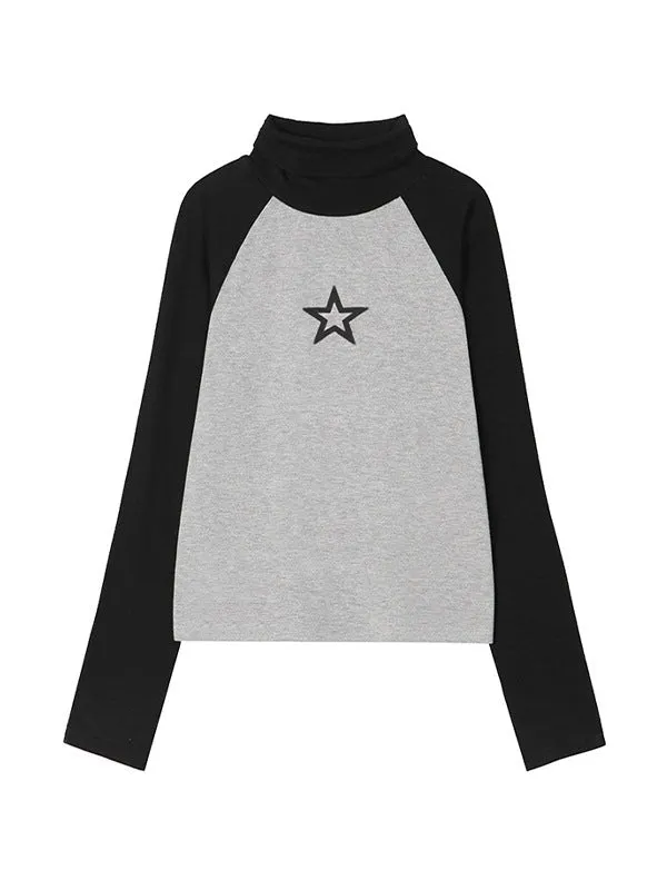 Raglan Sleeve Grunge Trendy Wing Print Crop Top