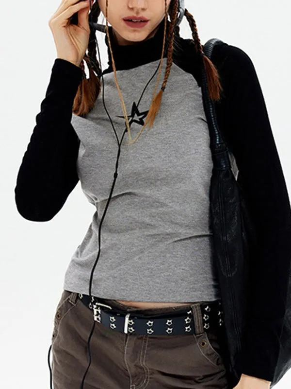 Raglan Sleeve Grunge Trendy Wing Print Crop Top
