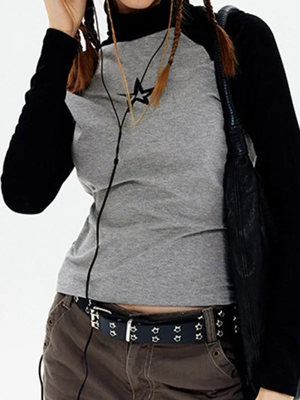 Raglan Sleeve Grunge Trendy Wing Print Crop Top