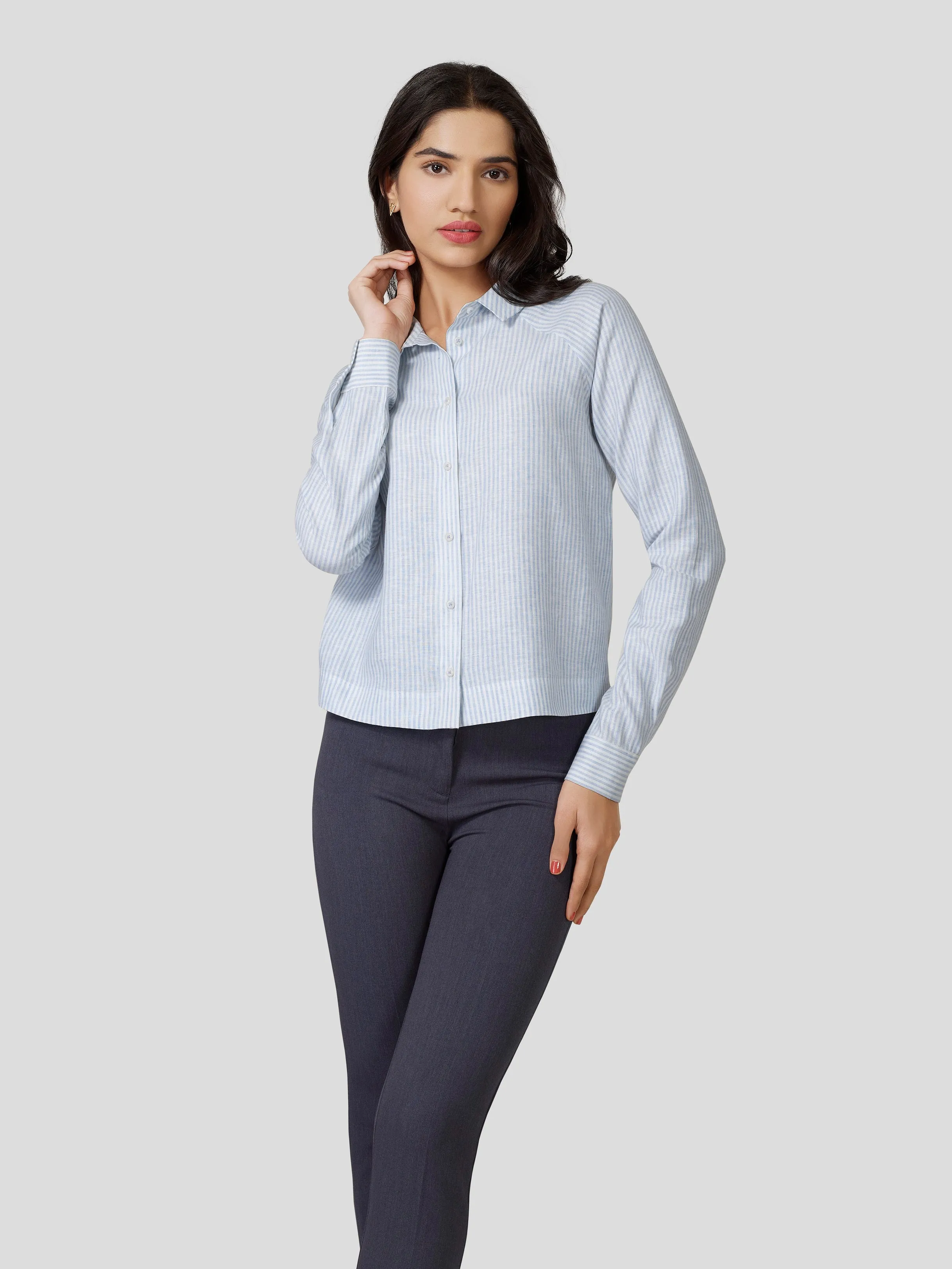 Succinct Striped Linen Shirt