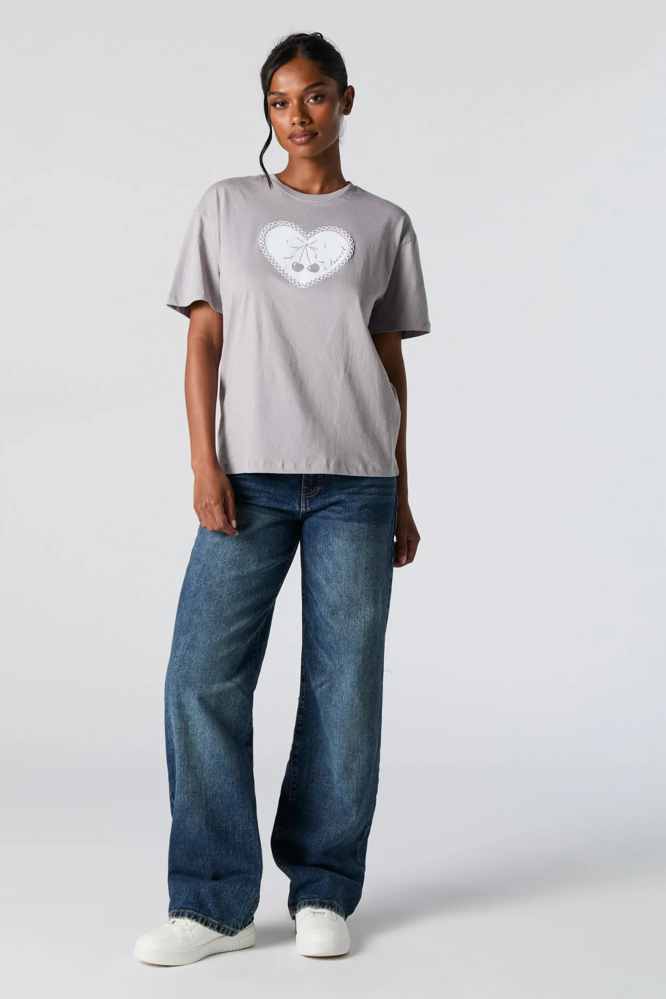 Sweet Cherries Graphic Boyfriend T-Shirt