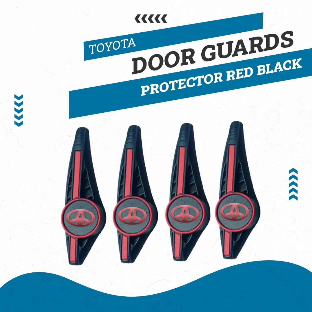 Toyota Door Guards Protector Red Black - Edge Protection Anti-Scratch Buffer Strip