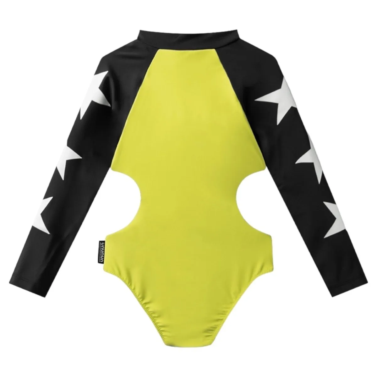 TRIPLE STAR CUTOUT RASH GUARD ONE PIECE SWIMSUIT